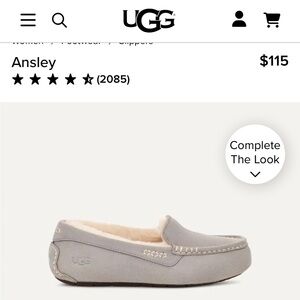 Brand new with box!! Still in the website!!! UGG Light Gray Moccasin Slippers